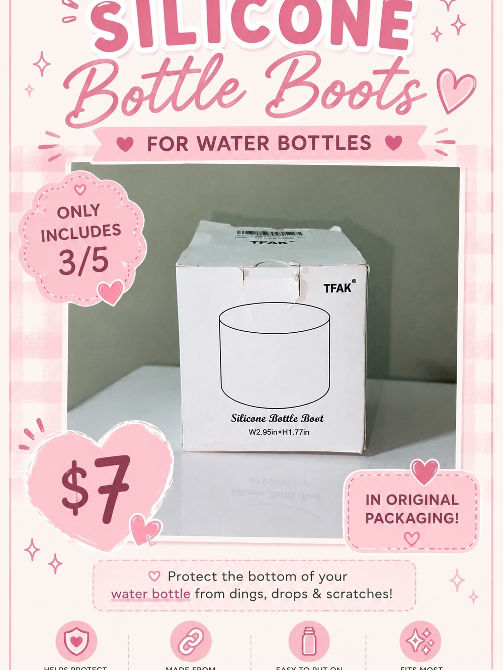 Silicone Bottle Boot Sleeve - White Box